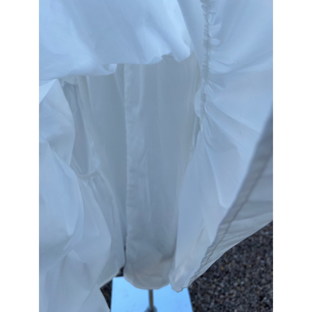 Lulus Lovable Cutie White Tiered Midi Dress Sleeveless Ribbed Bodice W Pockets - Picture 5 of 6
